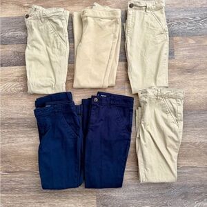 Girls 10 plus Uniform Pants Bundle - Navy and Beige